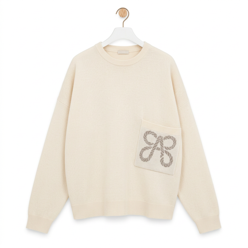 Sweater in Cotton Blend Off White