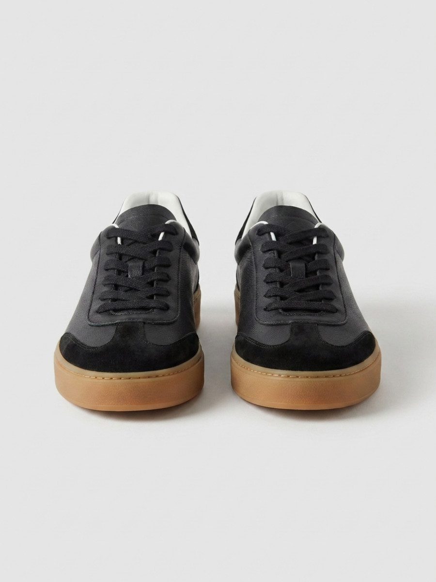 Black Leather Corso Trainer