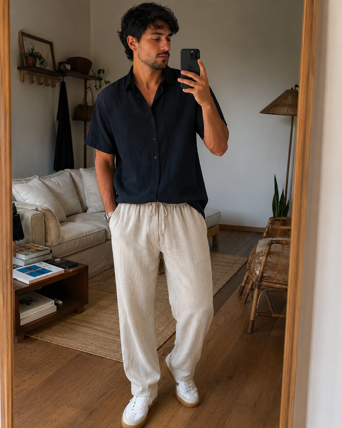 Relaxed Linen Drawstring Pants