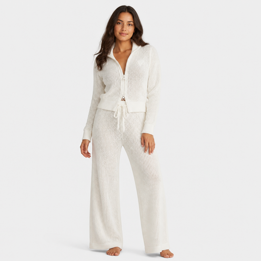 Crochet Jacket and Pants Set