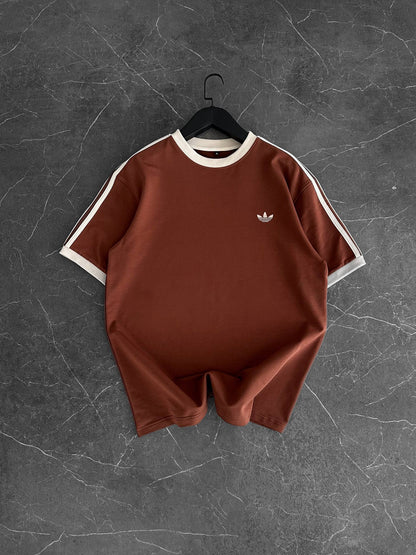 Heritage Stripe Tee - Cocoa Brown
