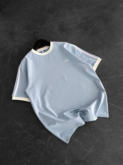 Heritage Stripe Tee - Powder Blue