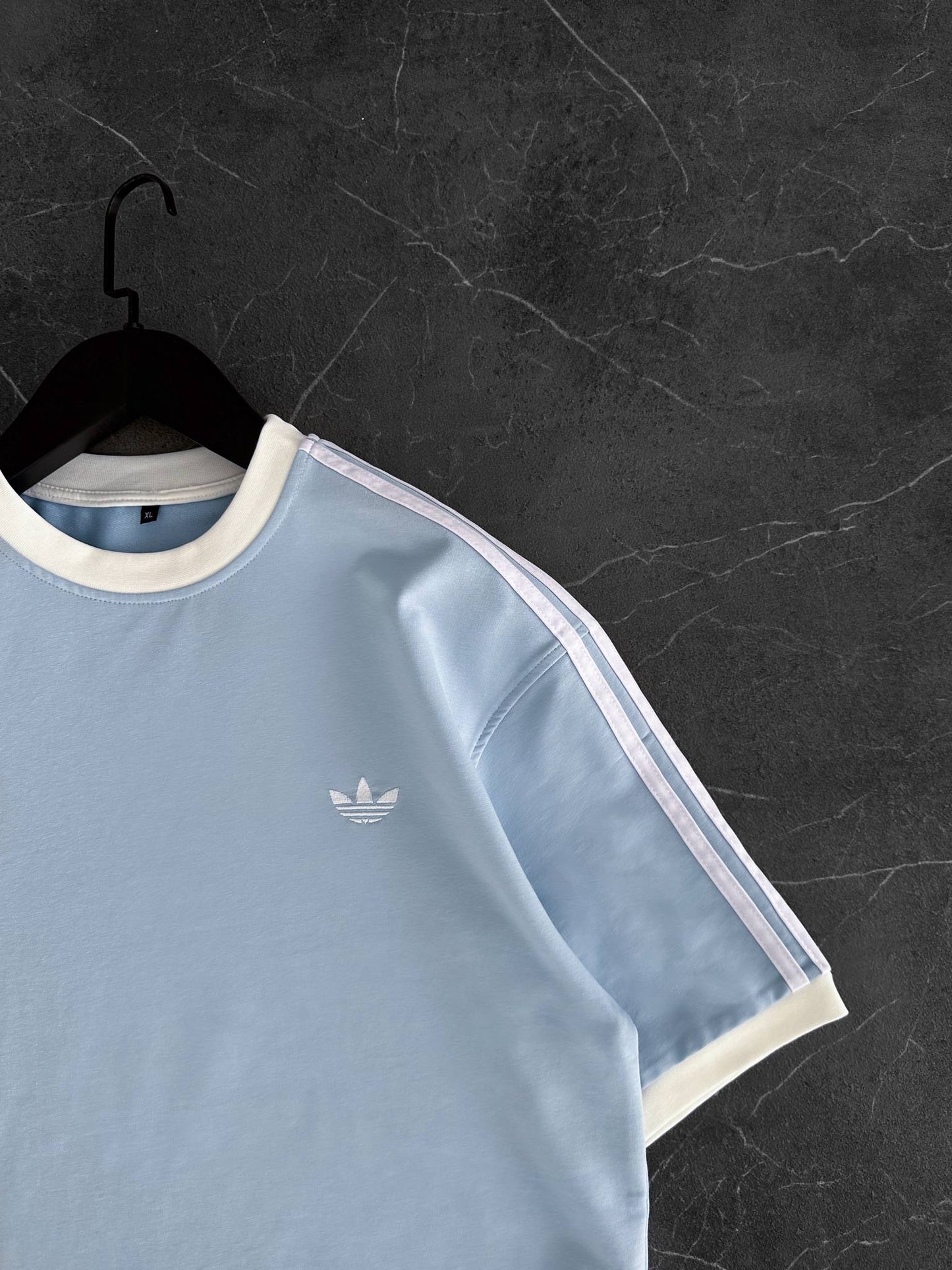 Heritage Stripe Tee - Powder Blue