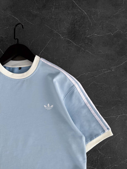 Heritage Stripe Tee - Powder Blue
