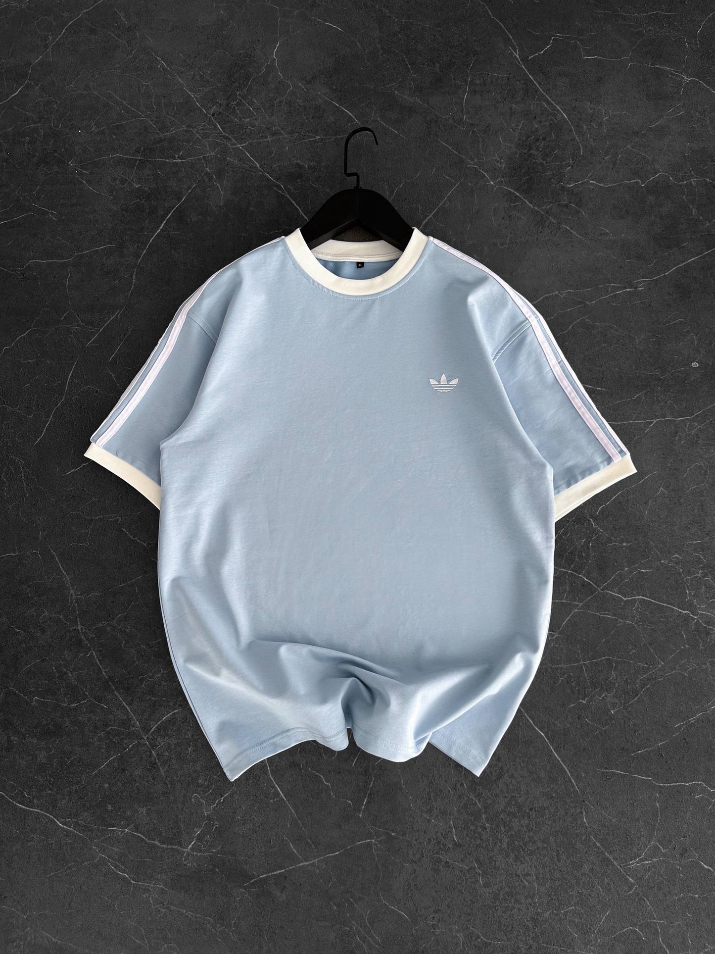 Heritage Stripe Tee - Powder Blue