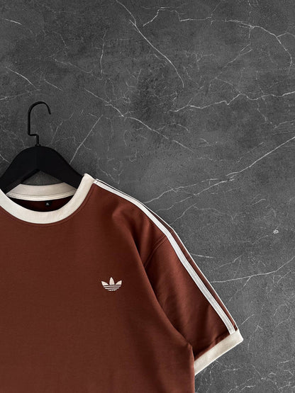 Heritage Stripe Tee - Cocoa Brown