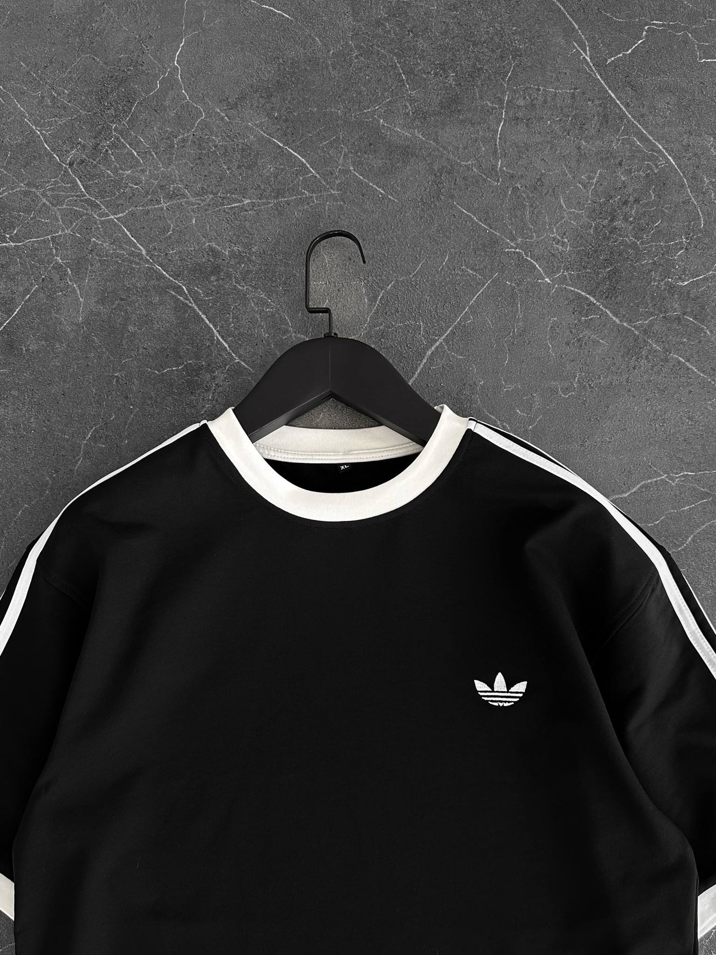 Heritage Stripe Tee - Jet Black