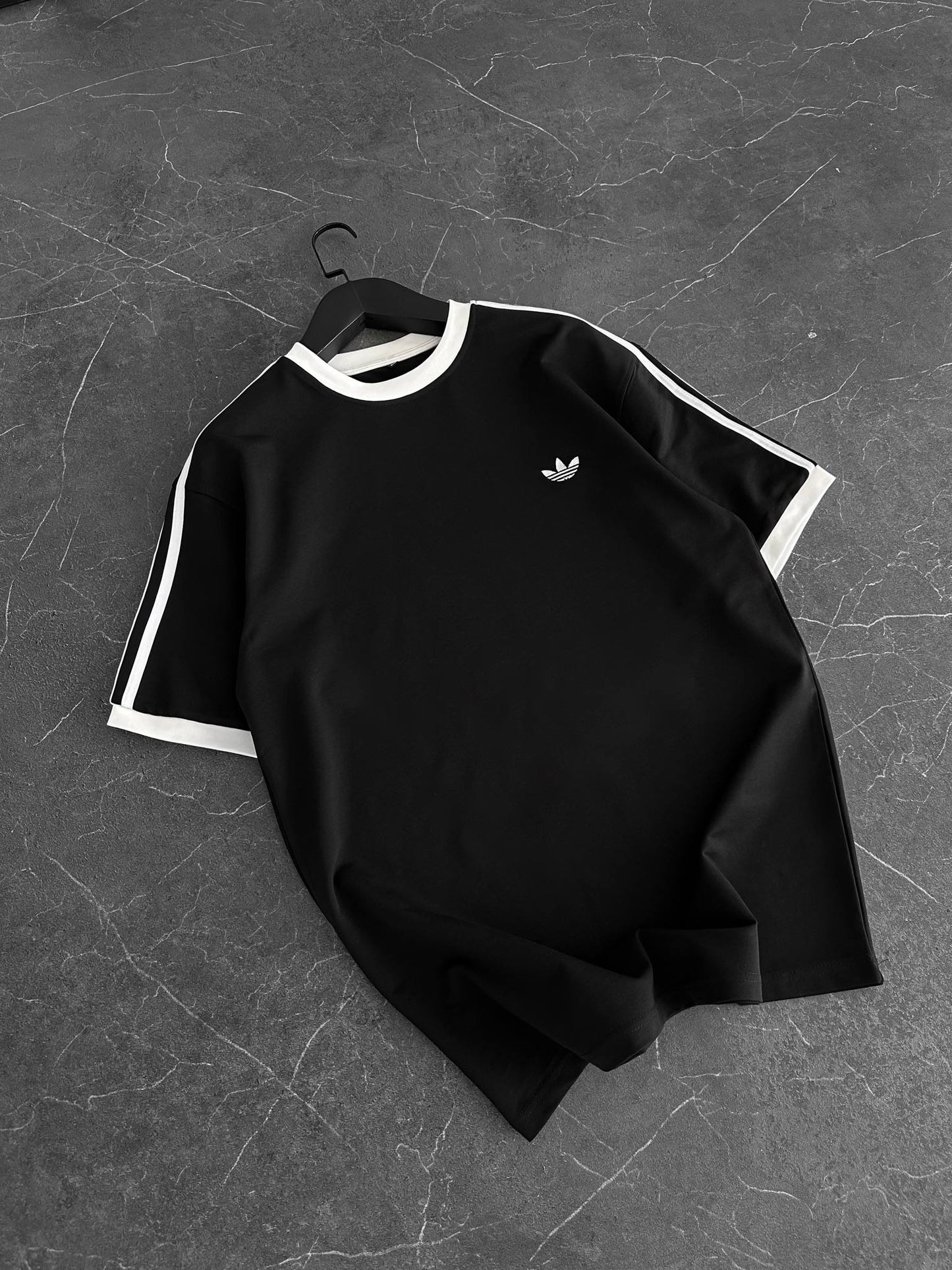 Heritage Stripe Tee - Jet Black