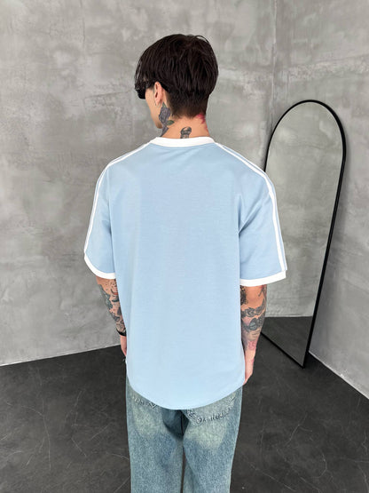 Heritage Stripe Tee - Powder Blue