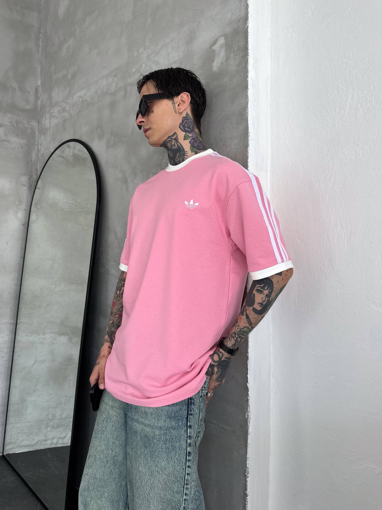 Heritage Stripe Tee - Blush Pink